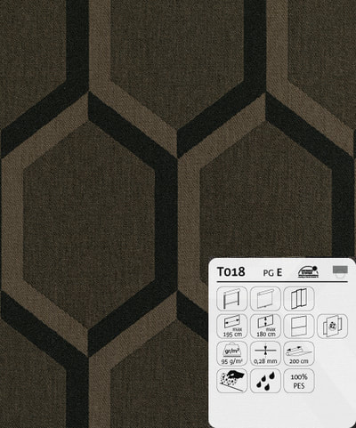 Brown and black hex fabric roller pattern