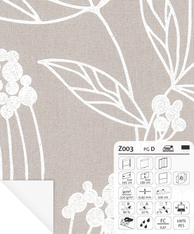 Off brown flower pattern blackout fabric